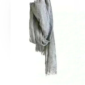 Vintage Manifattura Silver Gray Glittery Formal  Knit Scarf Italy Evening Wear